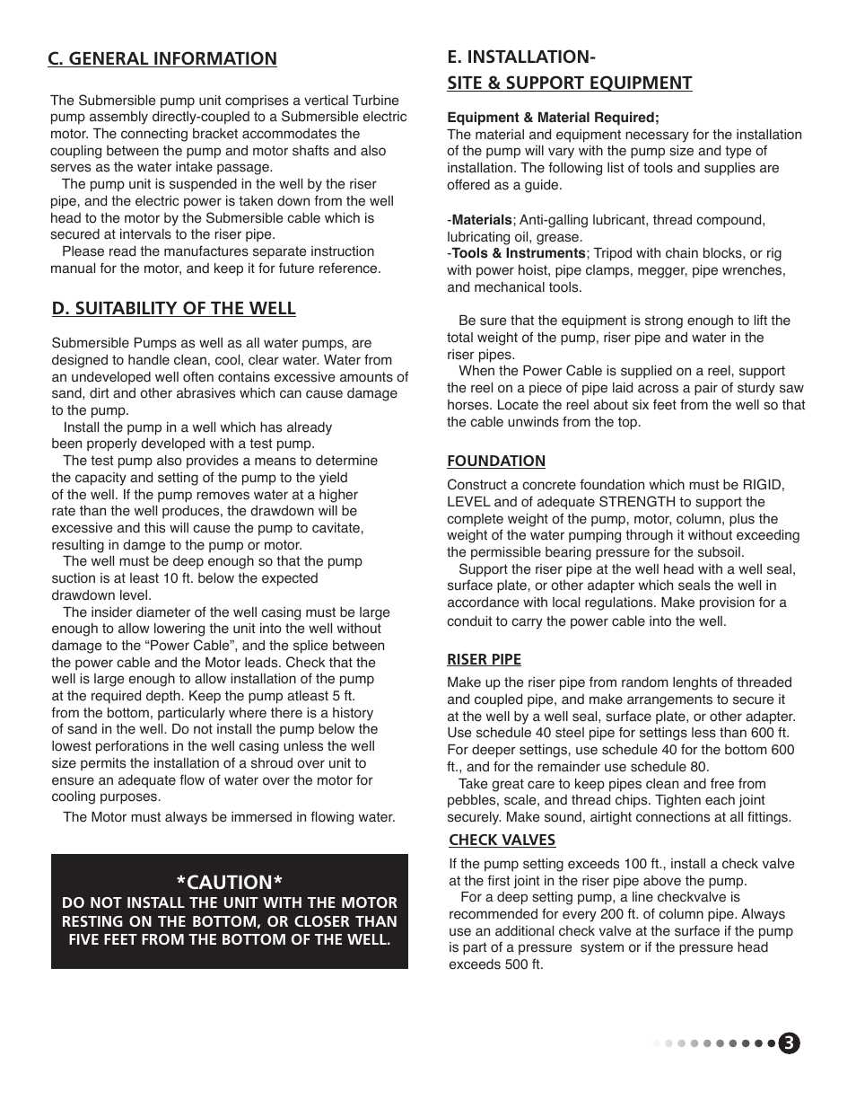 Caution | Franklin Water Pump User Manual | Page 4 / 12