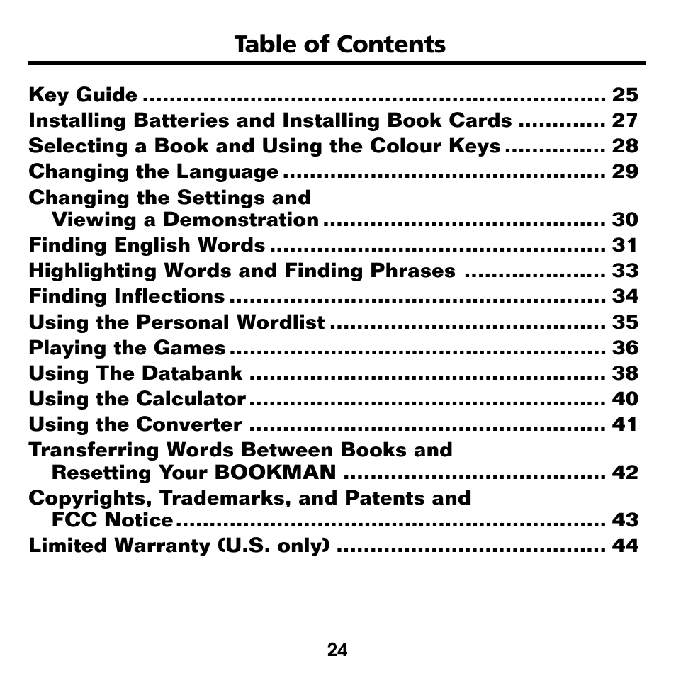 Franklin Bookman BDK-1460 User Manual | Page 3 / 24