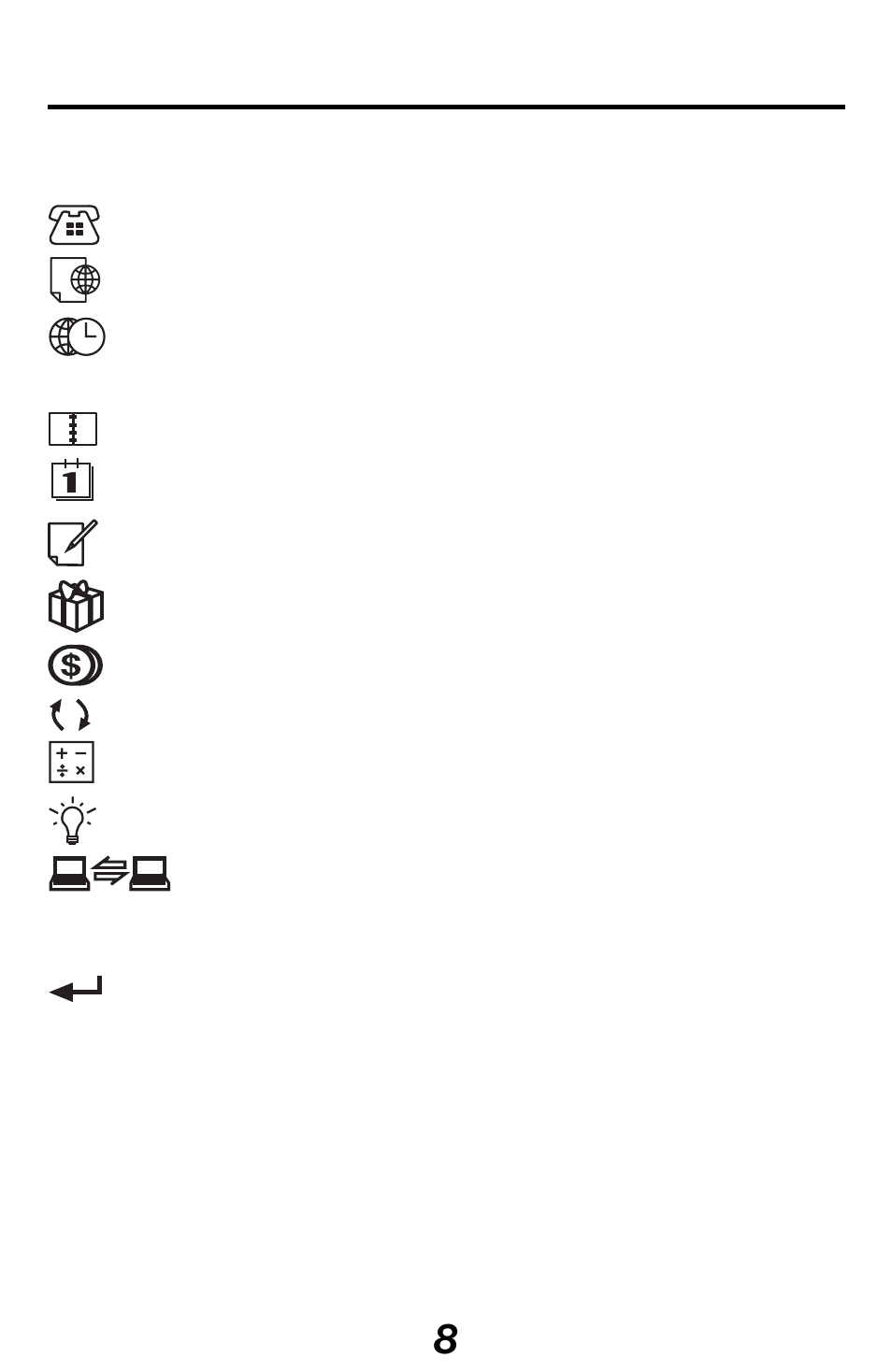 Key guide | Franklin Executive Organizer RF-1000 User Manual | Page 9 / 52