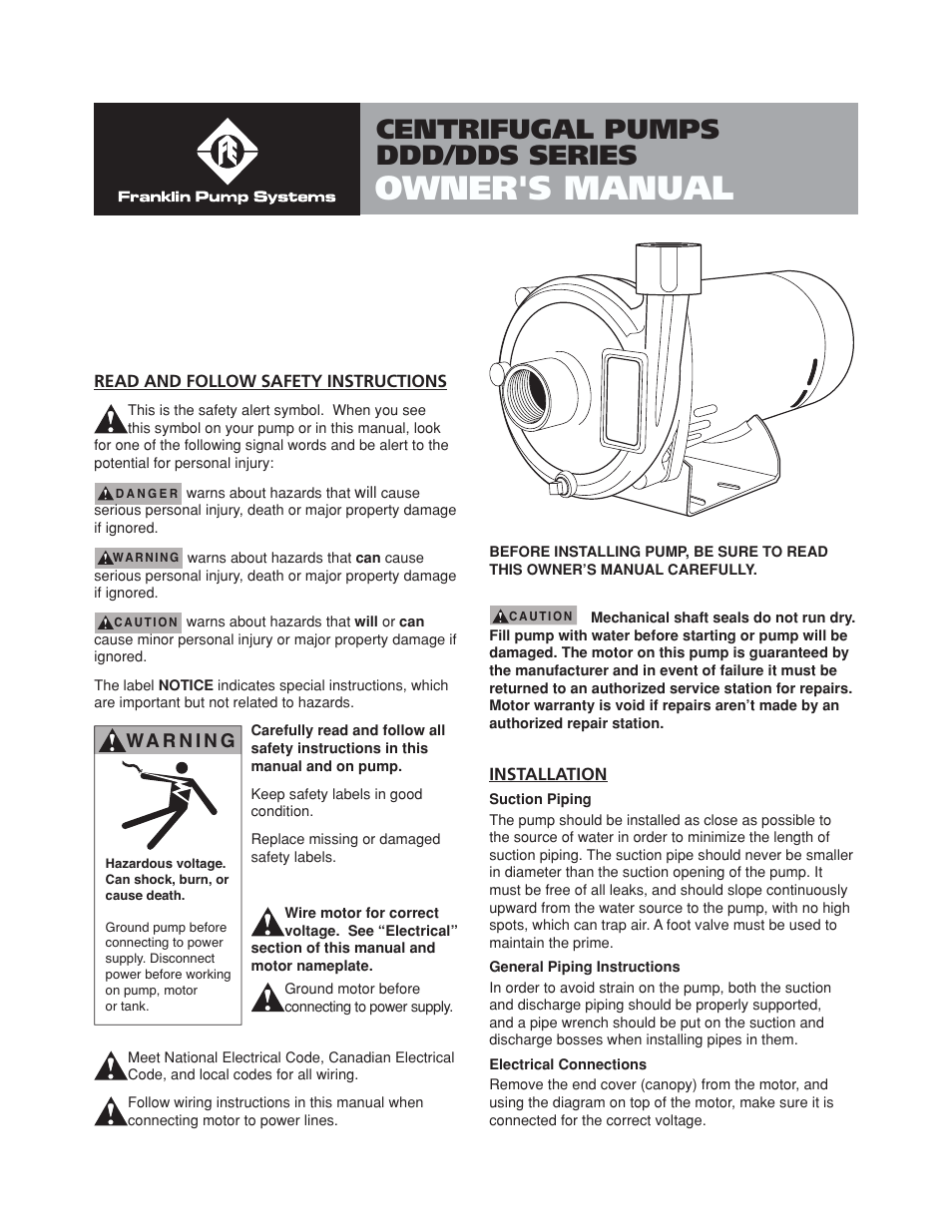 Franklin DDS Series User Manual | 8 pages