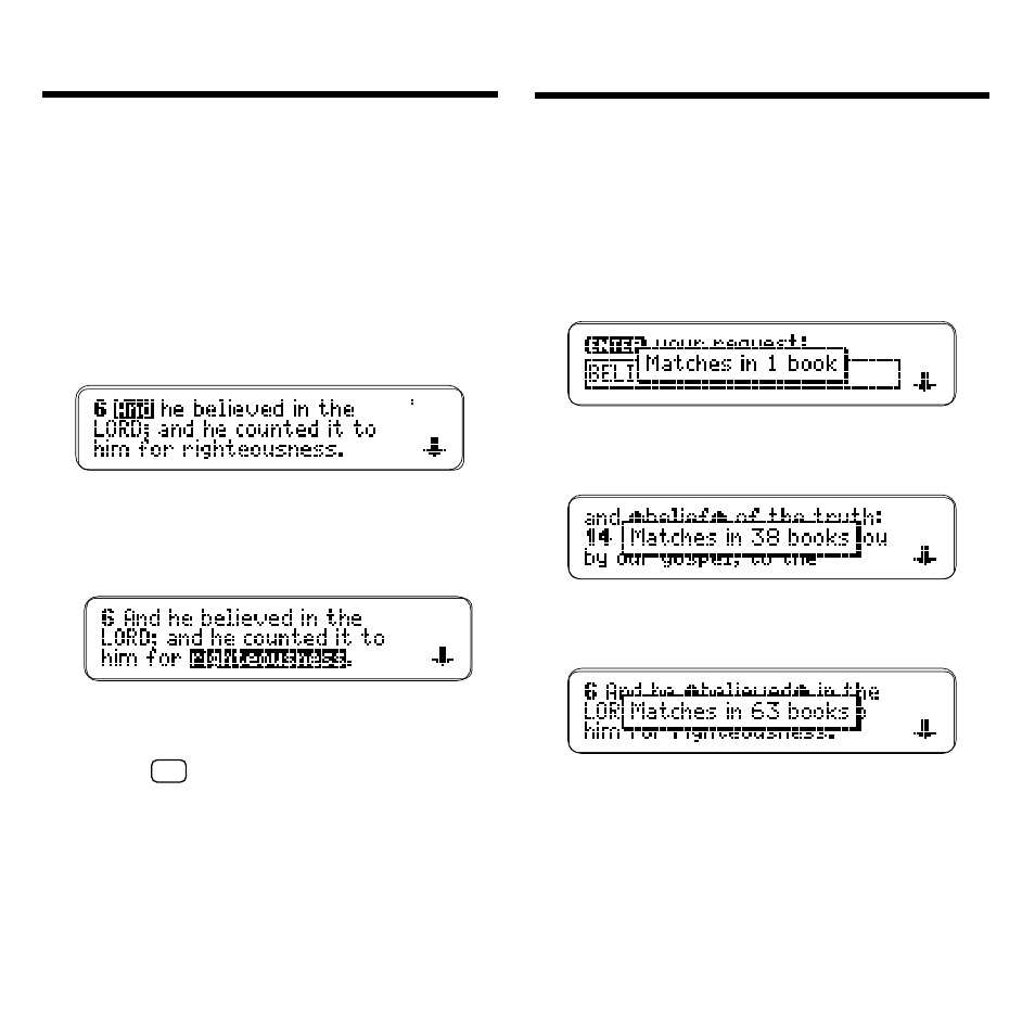 Expanding your searches, Highlighting search words | Franklin KJB-640 User Manual | Page 9 / 19