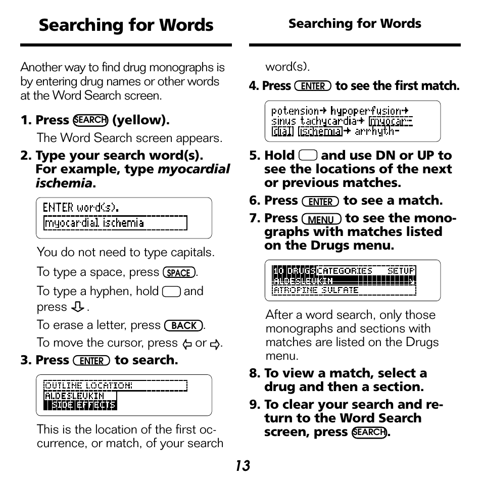 Searching for words | Franklin BOOKMAN NIM-2072 User Manual | Page 14 / 26