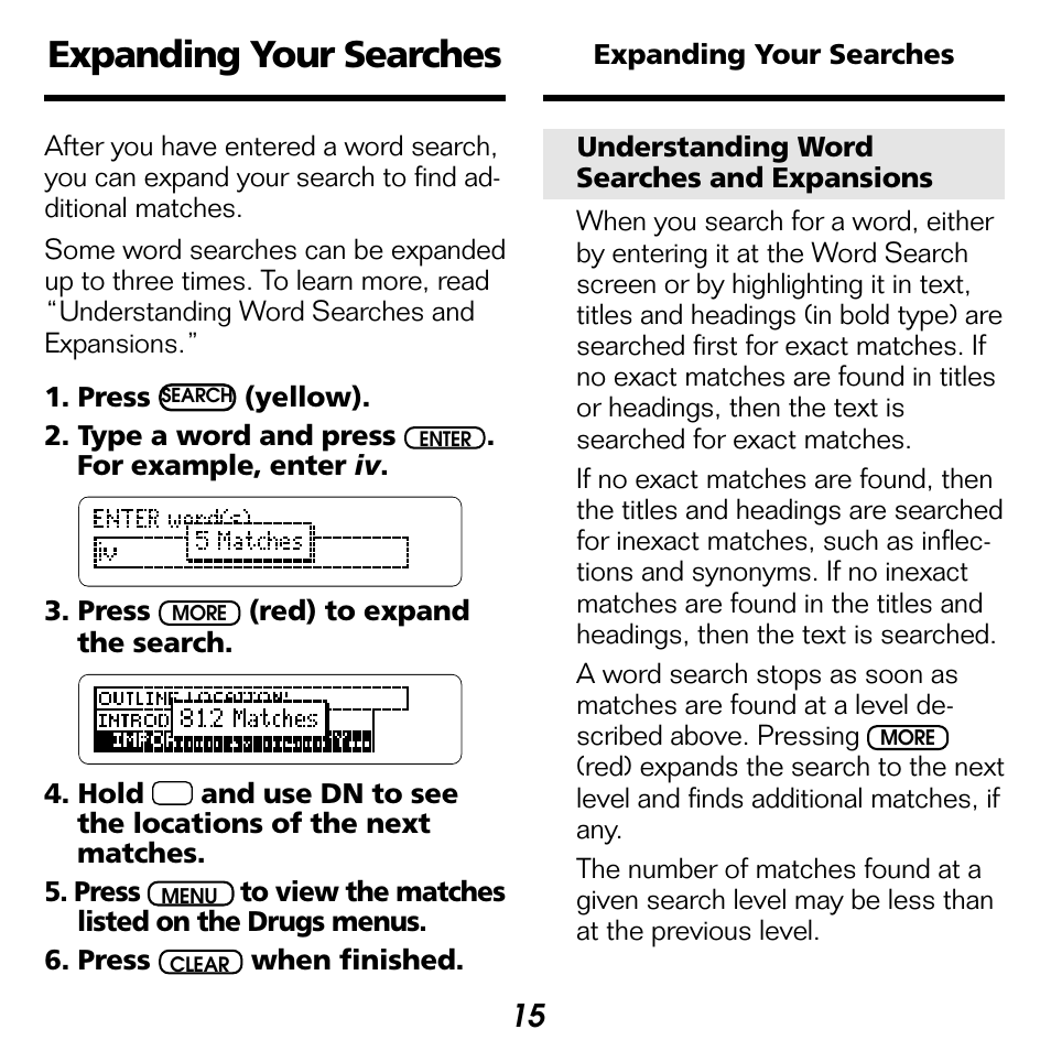 Expanding your searches | Franklin BOOKMAN NIM-2072 User Manual | Page 16 / 26