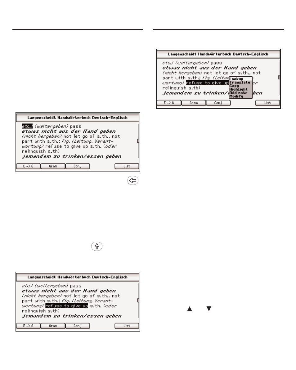 Highlighting words | Franklin The English Language Studio LDE-1900 User Manual | Page 25 / 73