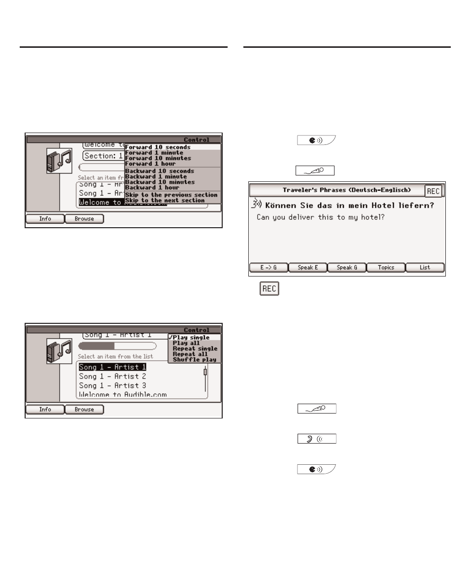 Using record and playback | Franklin The English Language Studio LDE-1900 User Manual | Page 44 / 73