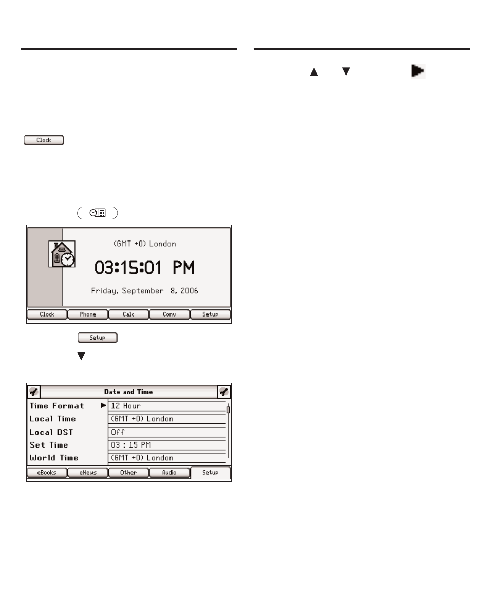 Using the clock, Setting the date and time | Franklin The English Language Studio LDE-1900 User Manual | Page 48 / 73