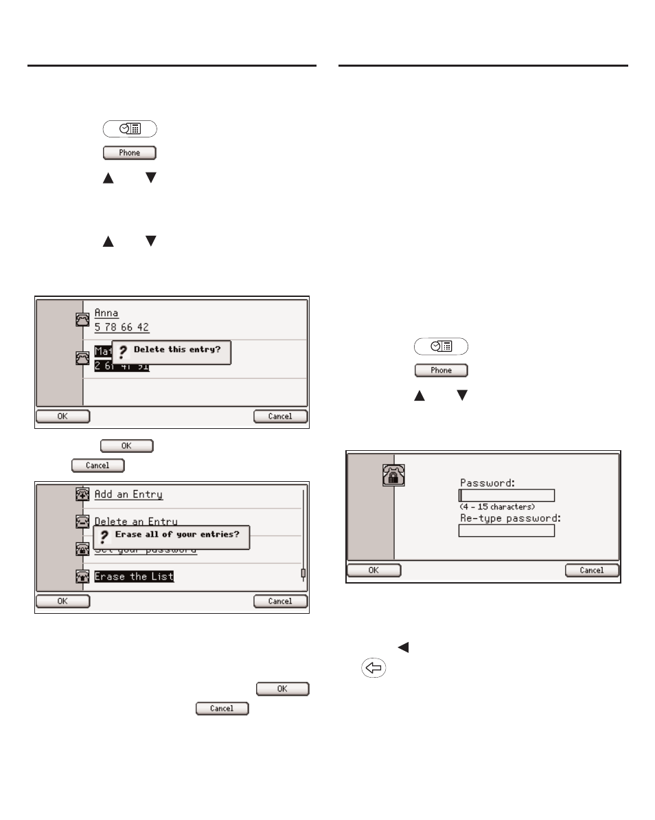 Deleting entries, Using a password | Franklin The English Language Studio LDE-1900 User Manual | Page 53 / 73