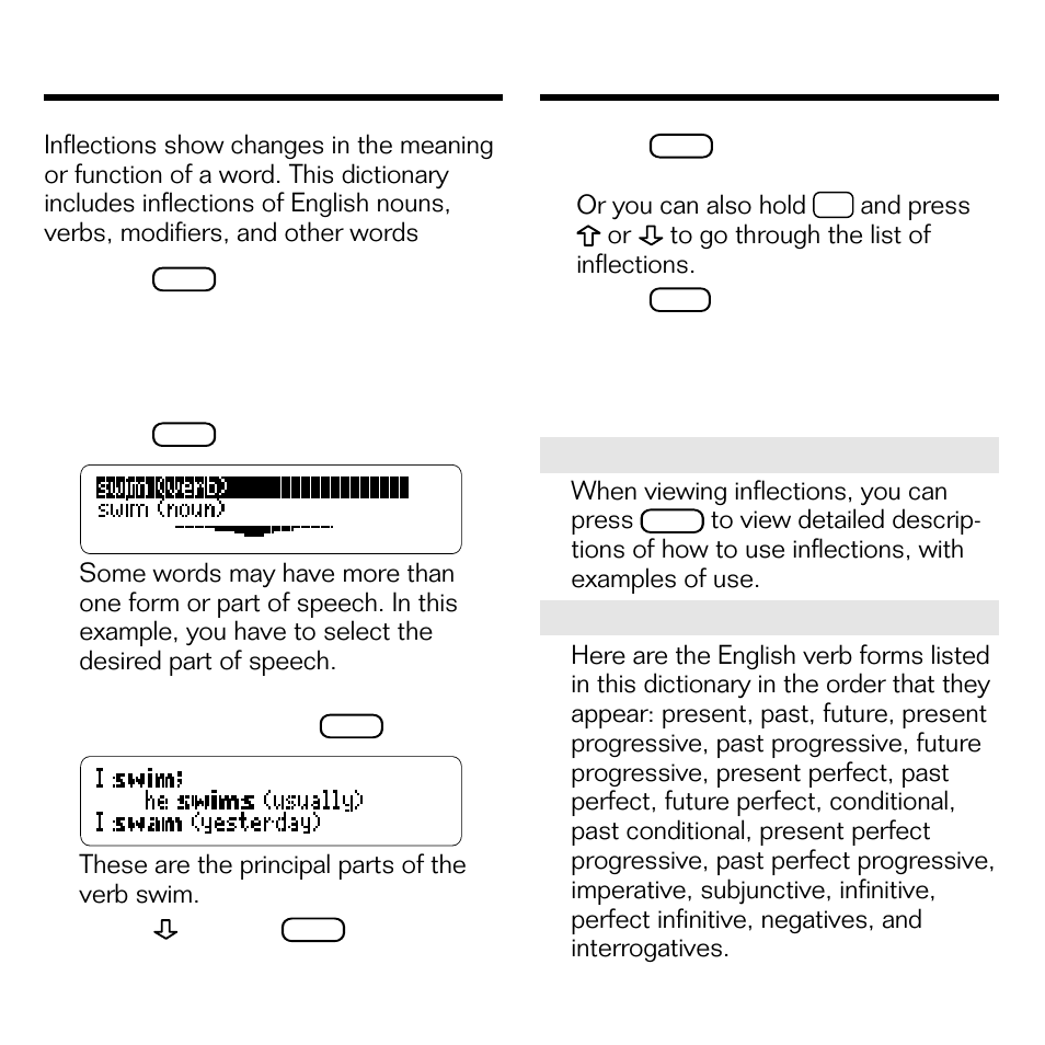 Finding english inflections | Franklin BQL-2066 User Manual | Page 11 / 23