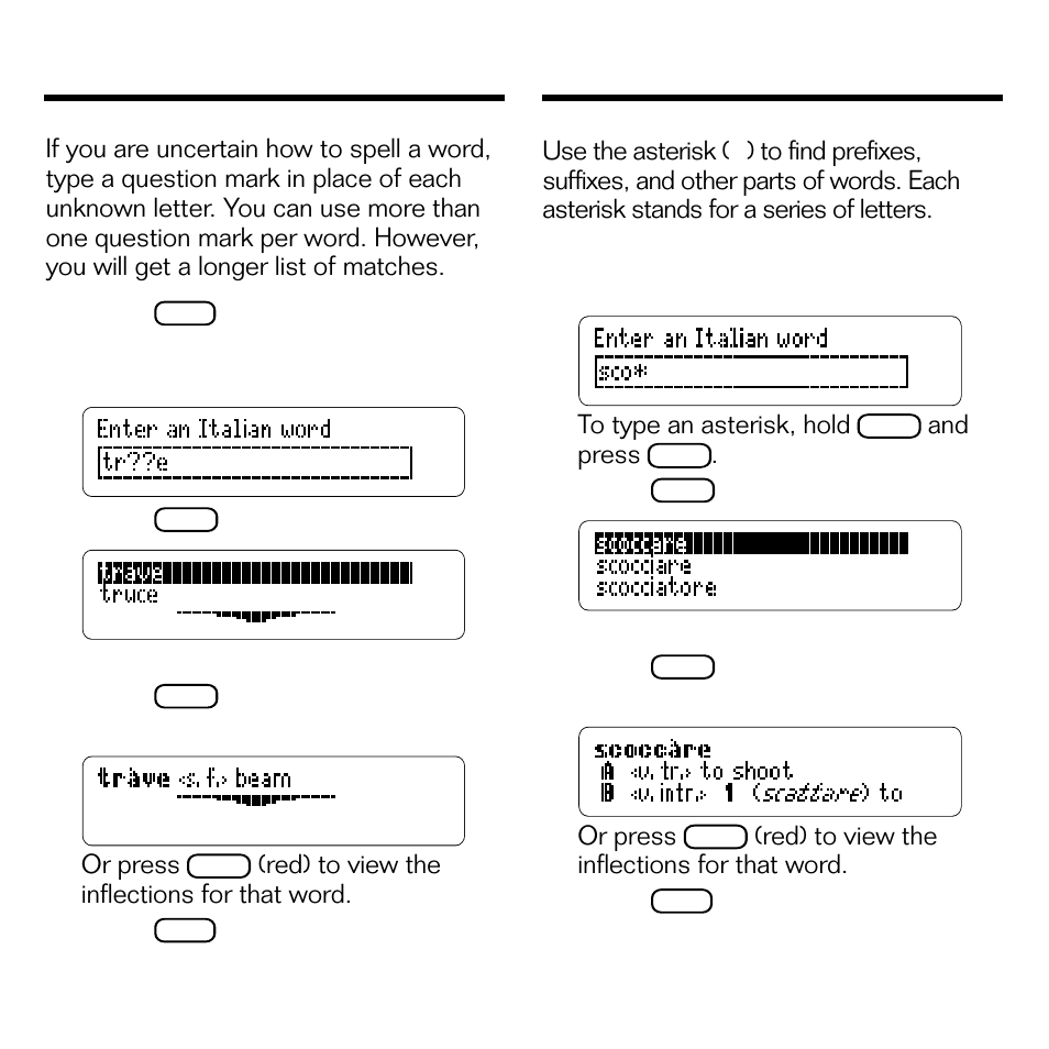 Finding a letter in a word, Finding a series of letters | Franklin BQL-2066 User Manual | Page 12 / 23