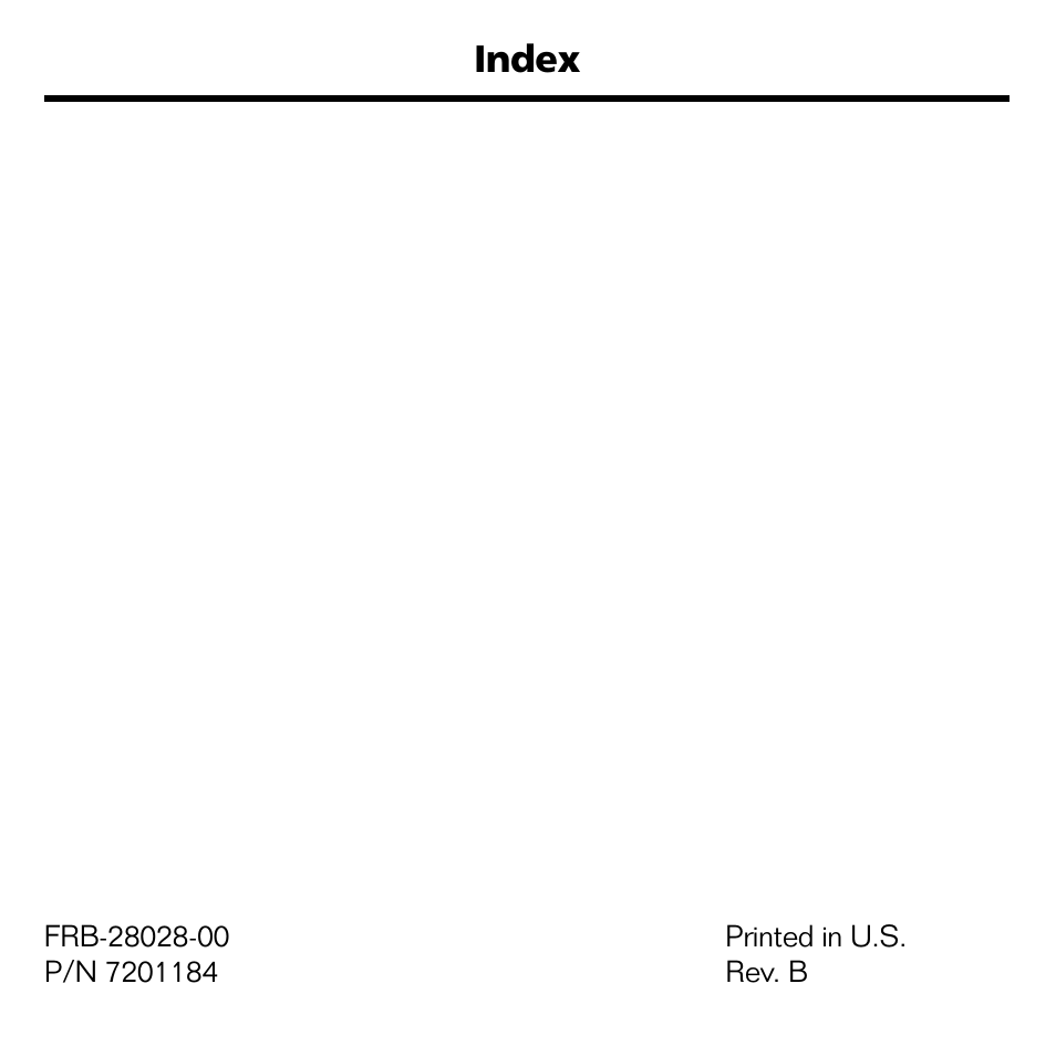 Index | Franklin BQC-2021 User Manual | Page 15 / 16