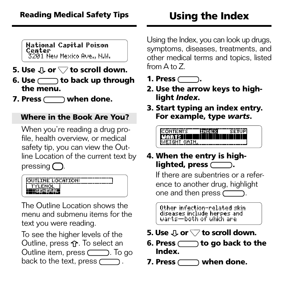 Using the index | Franklin CDR-440 User Manual | Page 12 / 20
