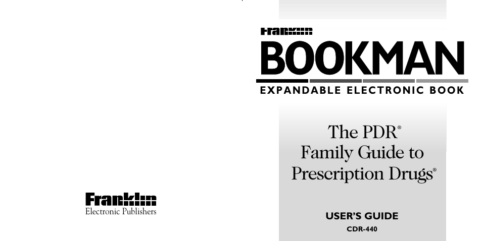 Bookman, The pdr family guide to prescription drugs | Franklin CDR-440 User Manual | Page 20 / 20