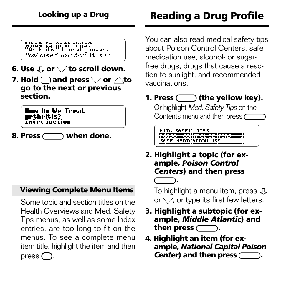 Reading a drug profile | Franklin CDR-440 User Manual | Page 9 / 20