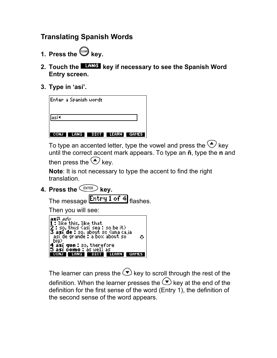 Translating spanish words | Franklin BES-1850 User Manual | Page 9 / 39