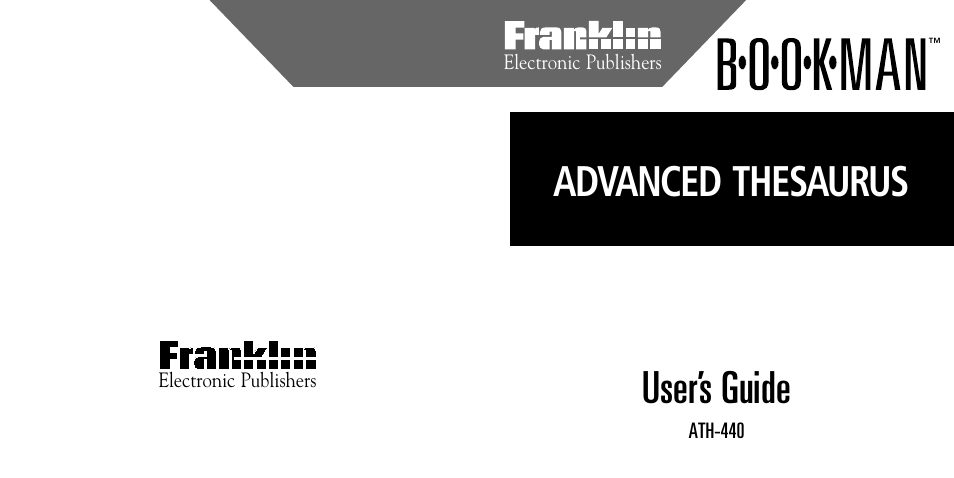 Franklin Advanced Thesaurus ATH-440 User Manual | 16 pages