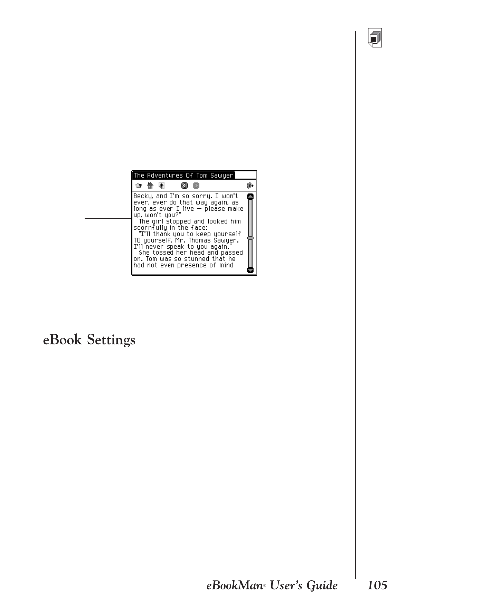 Ebook settings, 105 ebookman, User’s guide | Franklin EBM-901 User Manual | Page 105 / 243