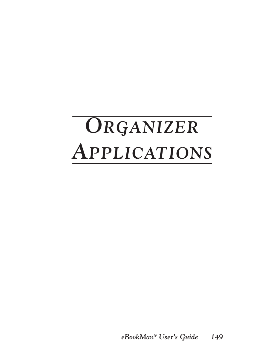 Rganizer, Pplications | Franklin EBM-901 User Manual | Page 149 / 243