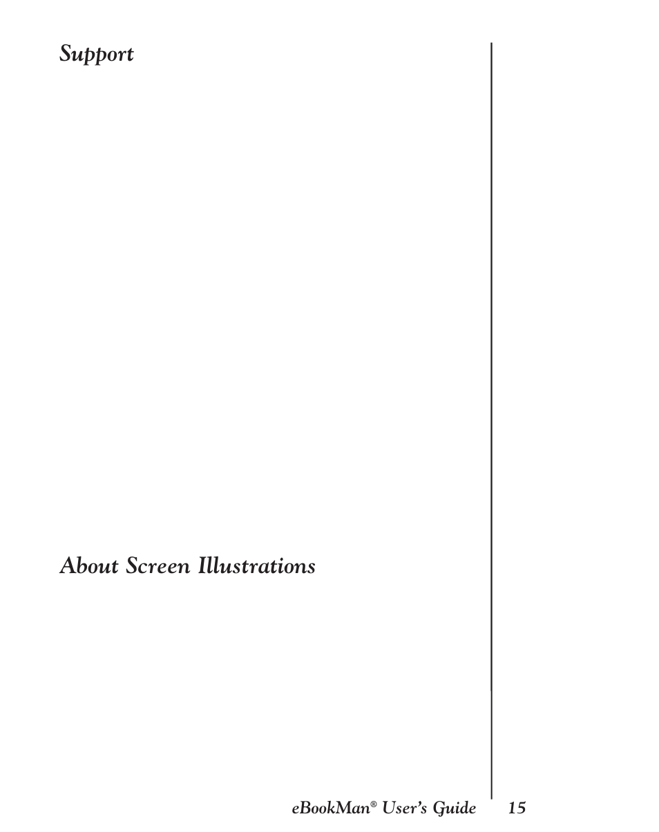 Support, About screen illustrations | Franklin EBM-901 User Manual | Page 15 / 243