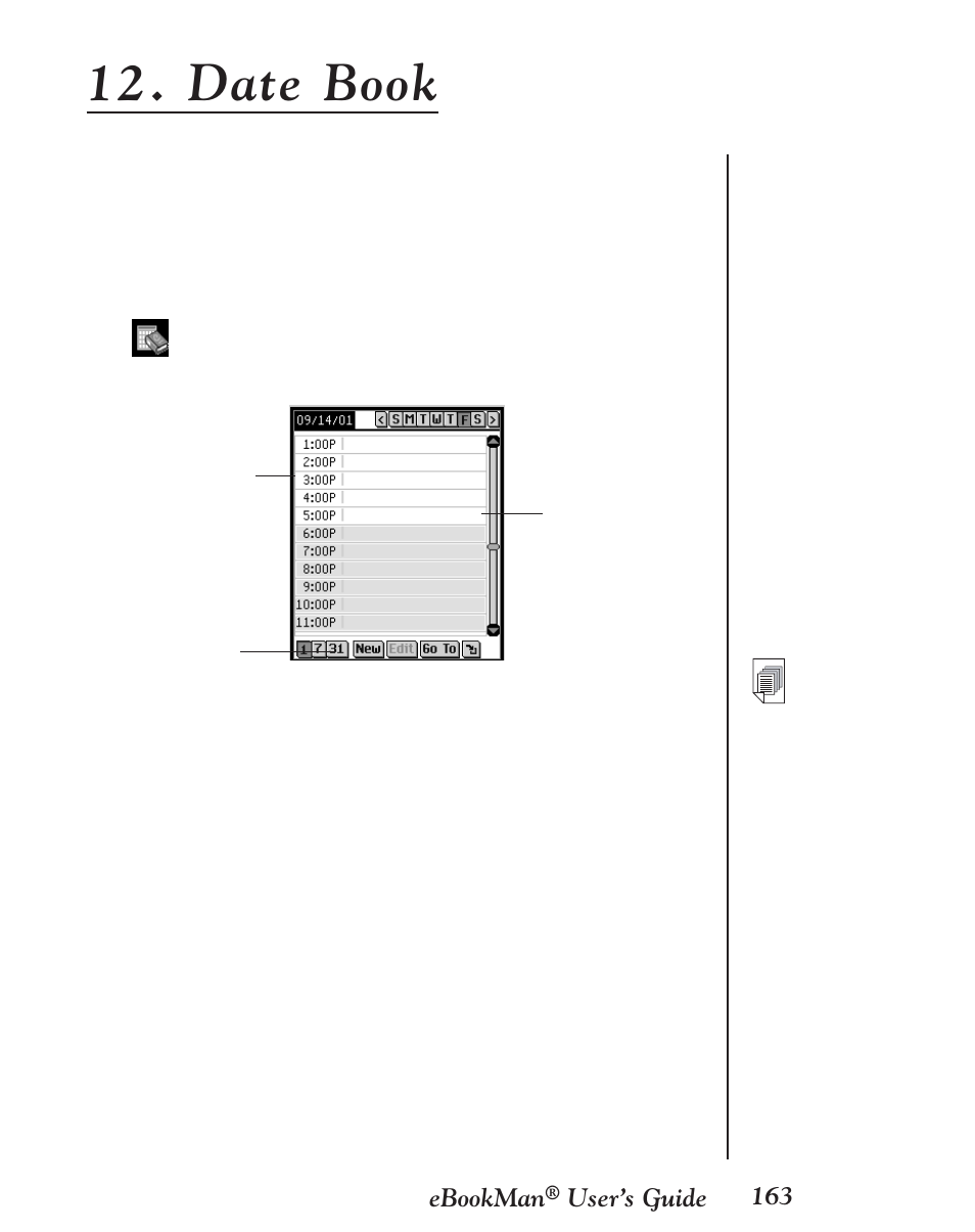 Date book | Franklin EBM-901 User Manual | Page 163 / 243