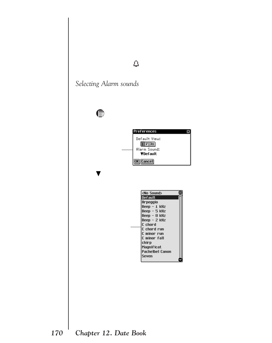 Selecting alarm sounds | Franklin EBM-901 User Manual | Page 170 / 243
