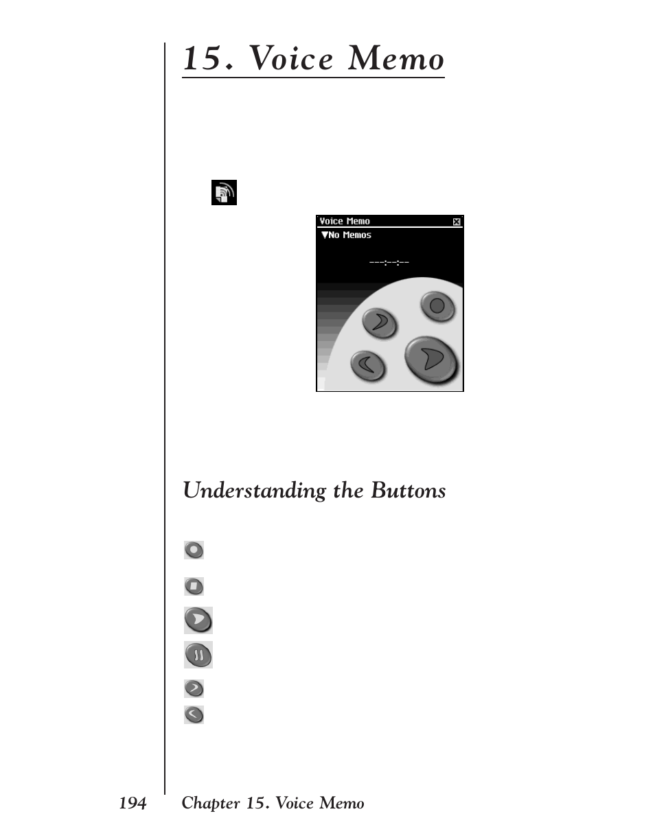 Voice memo, Understanding the buttons | Franklin EBM-901 User Manual | Page 194 / 243