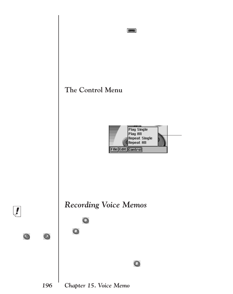The control menu, Recording voice memos | Franklin EBM-901 User Manual | Page 196 / 243