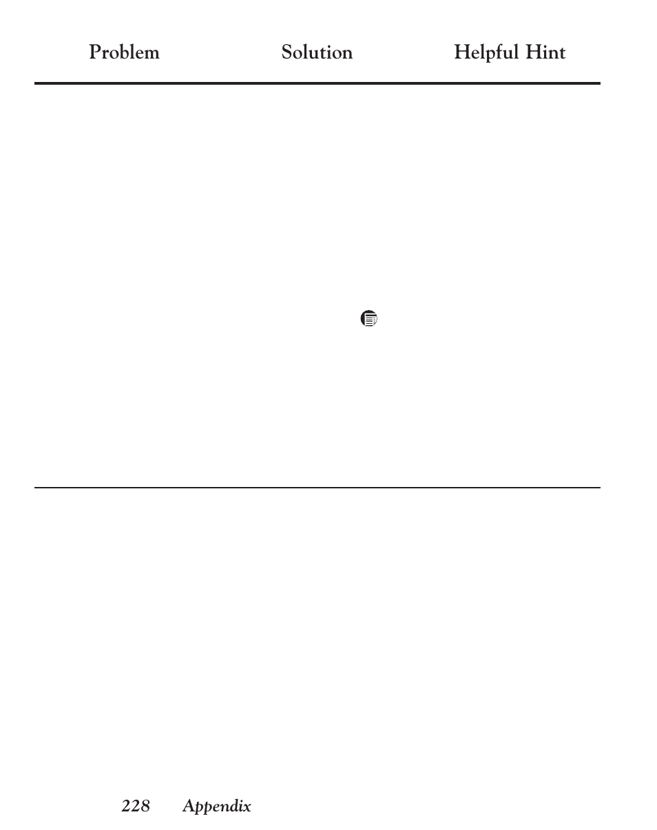 Solution helpful hint, Problem | Franklin EBM-901 User Manual | Page 228 / 243