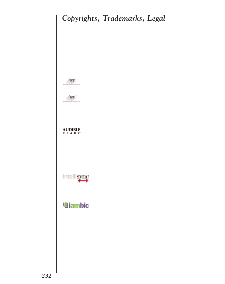 Copyrights, trademarks, legal | Franklin EBM-901 User Manual | Page 232 / 243