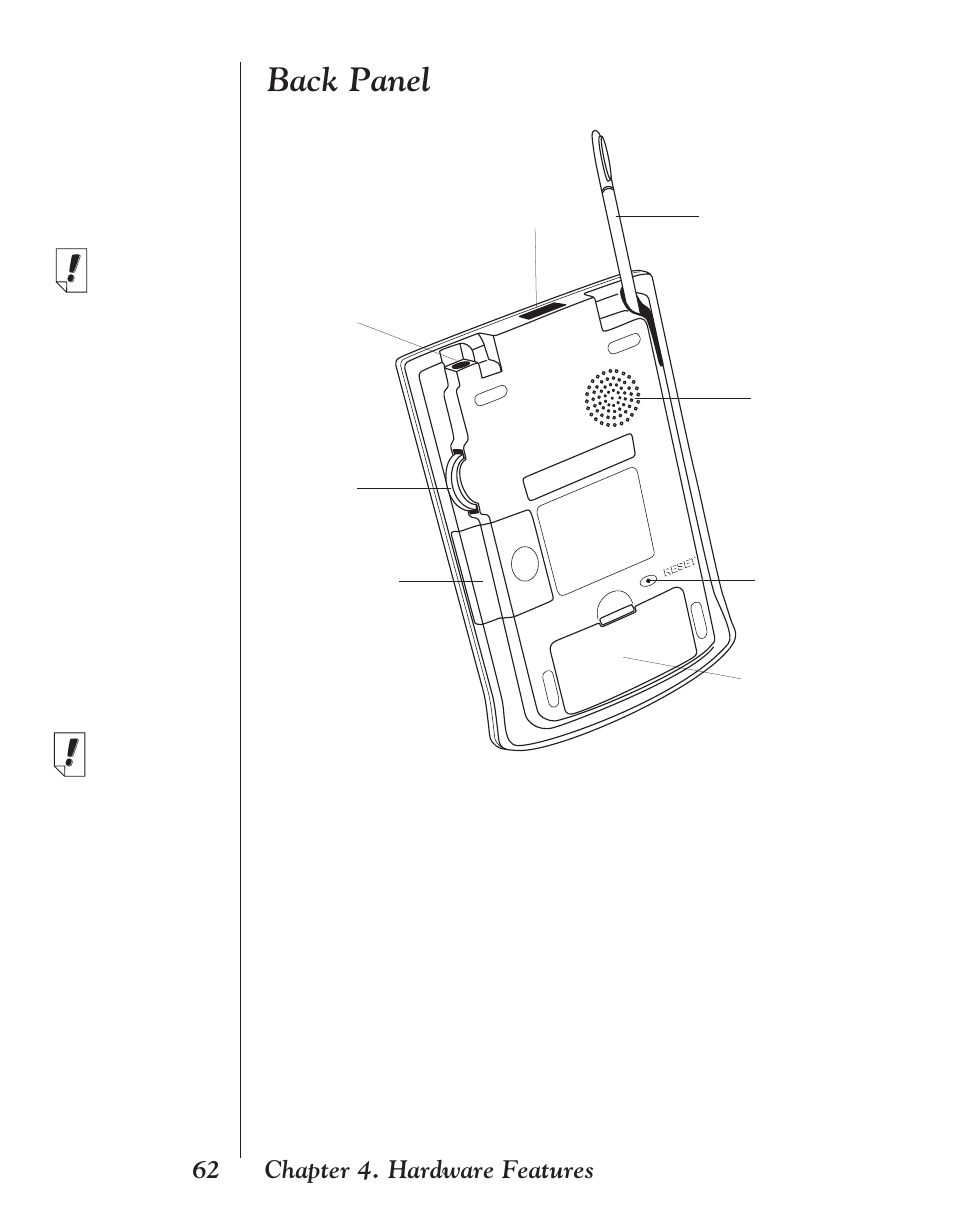 Back panel, 62 chapter 4. hardware features | Franklin EBM-901 User Manual | Page 62 / 243