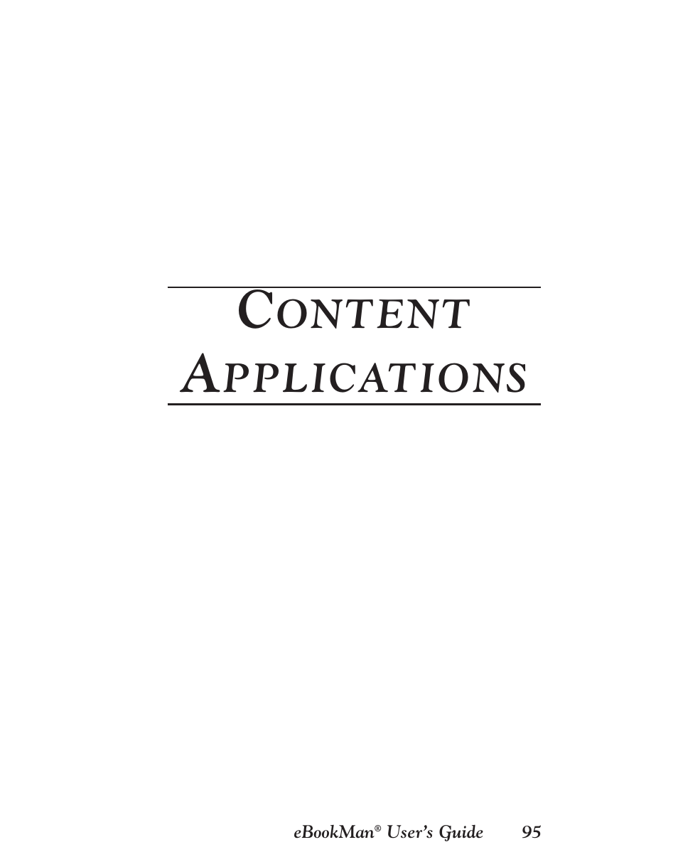 Ontent, Pplications | Franklin EBM-901 User Manual | Page 95 / 243