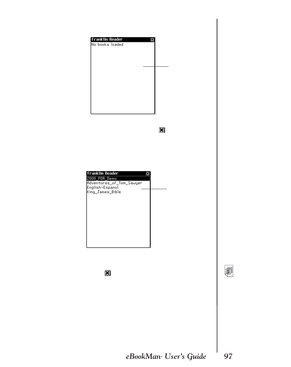 97 ebookman, User’s guide | Franklin EBM-901 User Manual | Page 97 / 243