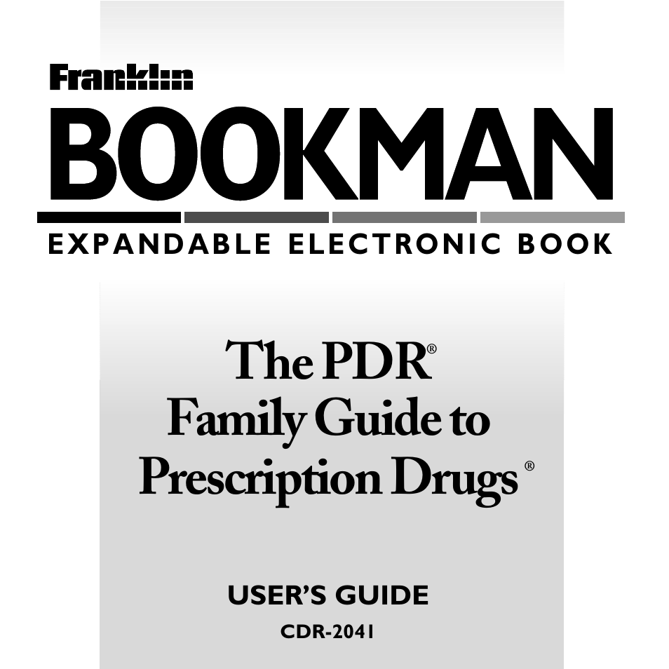 Franklin BOOKMAN CDR-2041 User Manual | 20 pages
