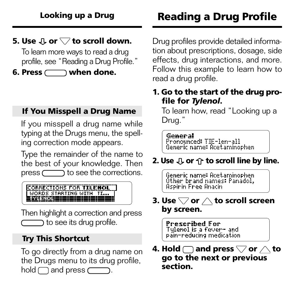 Reading a drug profile | Franklin BOOKMAN CDR-2041 User Manual | Page 9 / 20