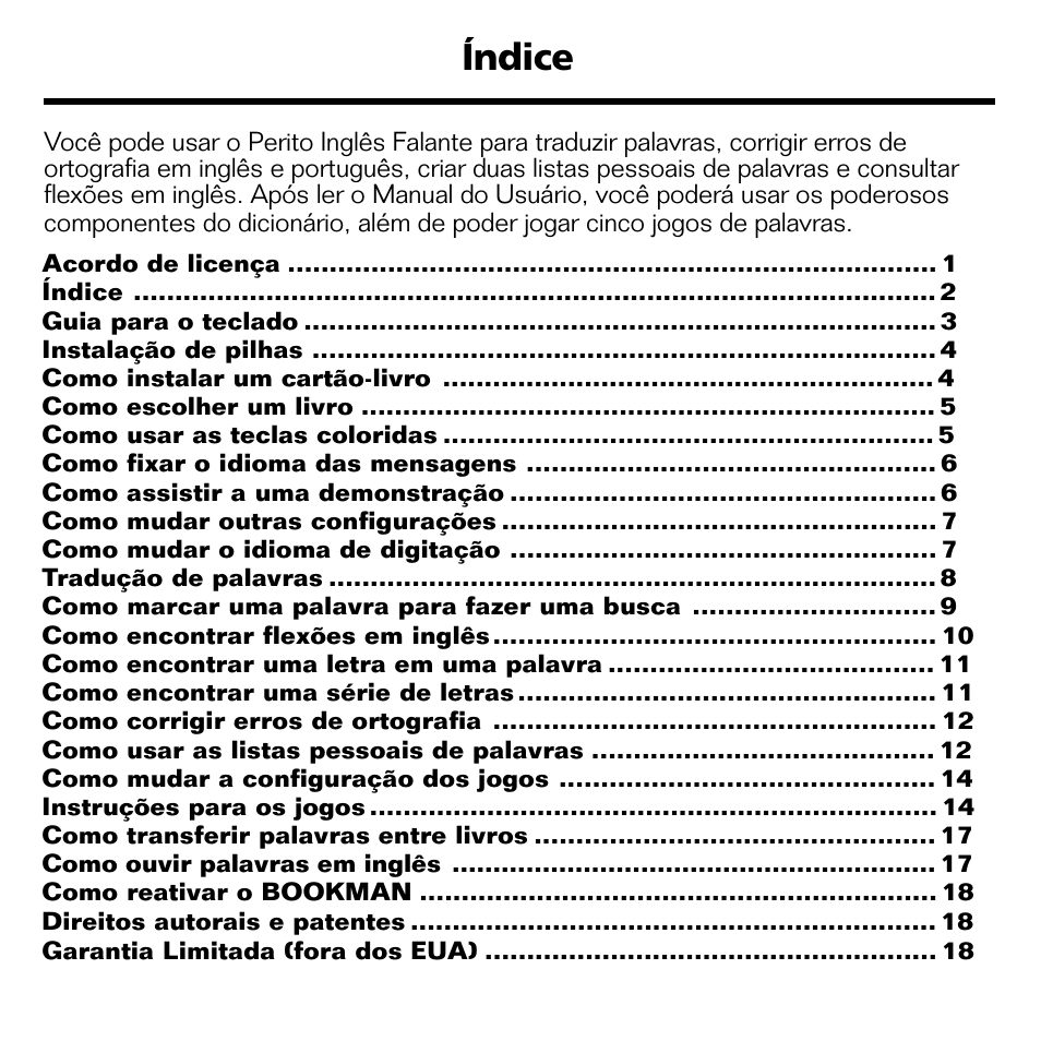 Índice | Franklin BPS-840 User Manual | Page 3 / 42