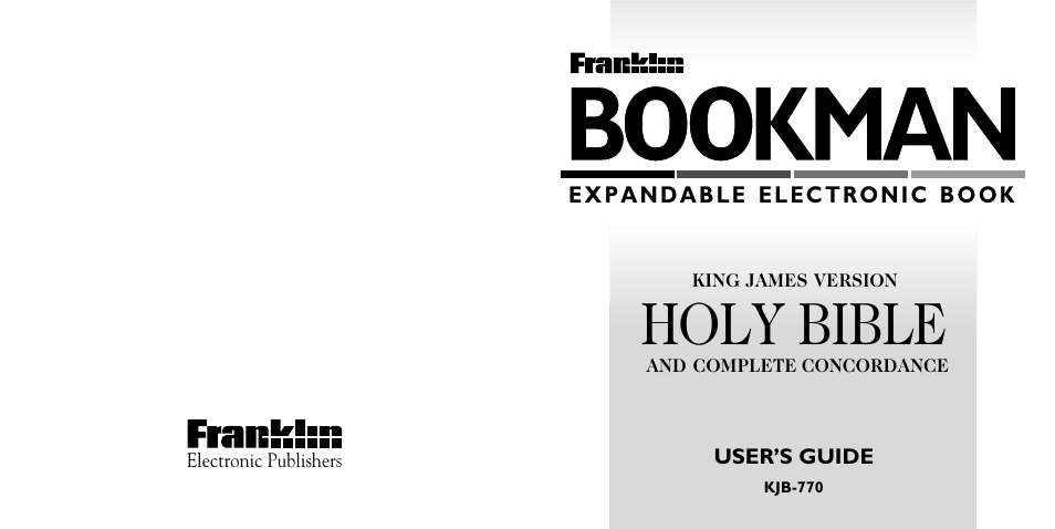 Franklin KJB-770 User Manual | 21 pages