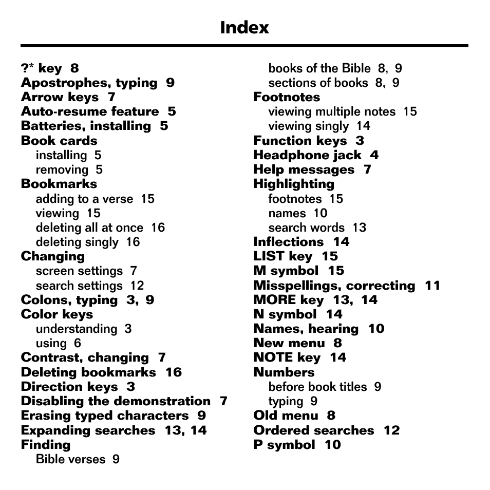 Index | Franklin KJB-770 User Manual | Page 20 / 21