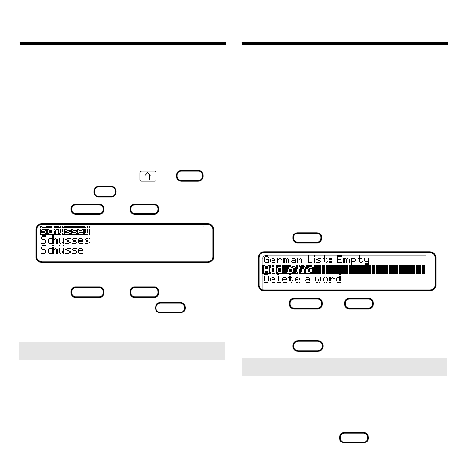 Finding spellings, Using the user list, Finding spellings using the user list | And press | Franklin BOOKMAN DBD-2015 User Manual | Page 11 / 17