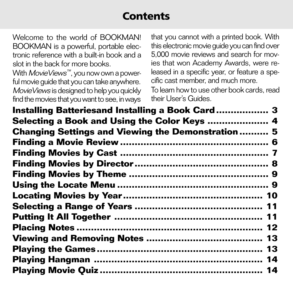 Franklin MOVIEVIEWS FLX-440 User Manual | Page 2 / 20