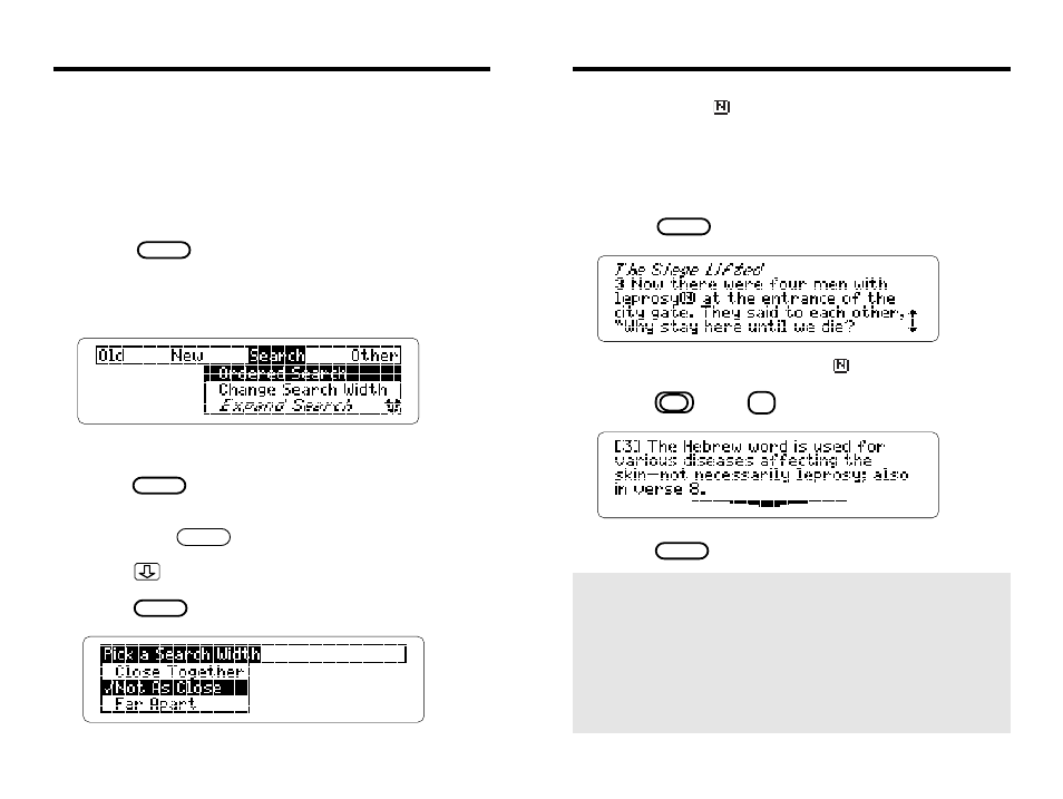 Searching for phrases | Franklin IC-121 User Manual | Page 17 / 42
