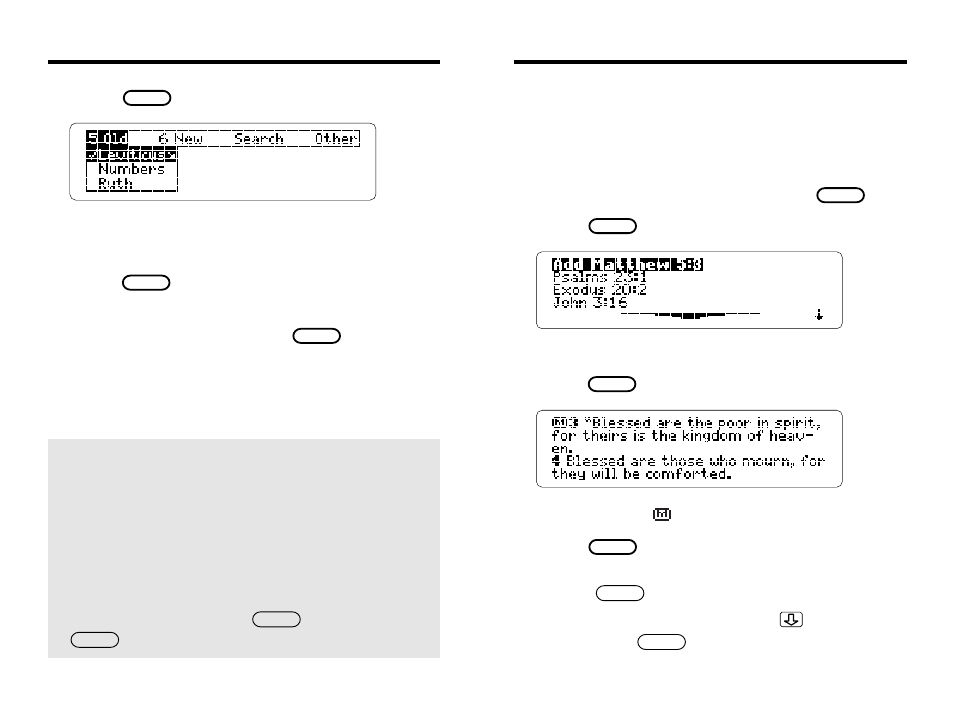 Using bookmarks, Understanding menus | Franklin IC-121 User Manual | Page 28 / 42