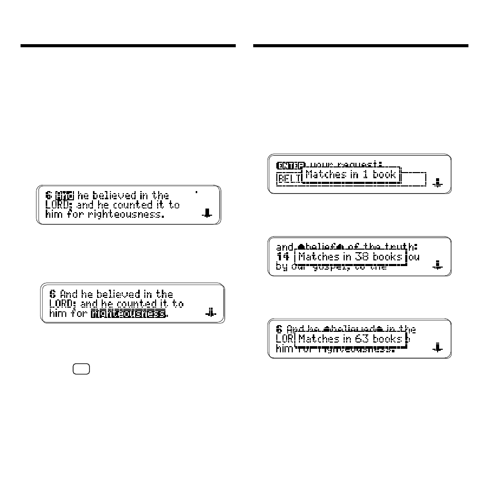 Expanding your searches, Highlighting search words | Franklin KJB-440 User Manual | Page 12 / 20