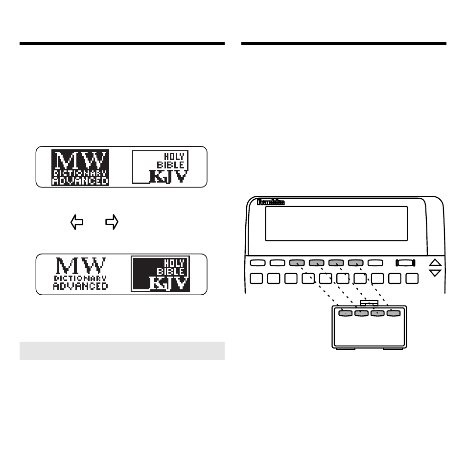 Selecting a book, Using the color keys | Franklin KJB-440 User Manual | Page 6 / 20