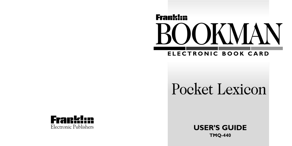 Franklin POCKET LEXICON TMQ-440 User Manual | 20 pages