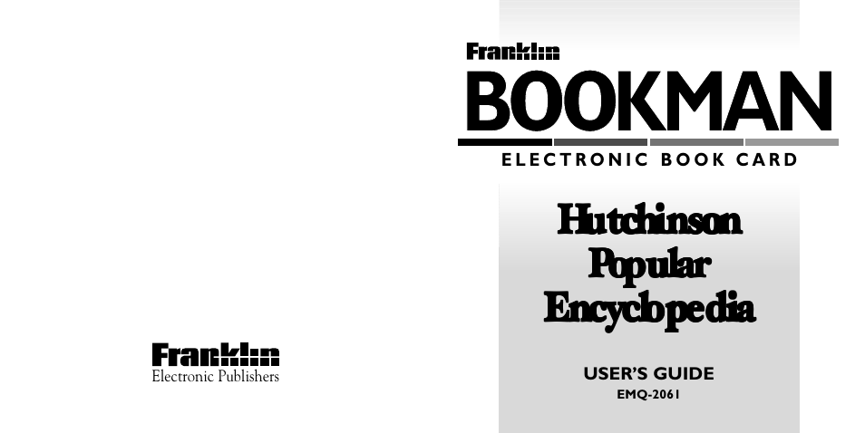 Bookman | Franklin EMQ-2061 User Manual | Page 19 / 19