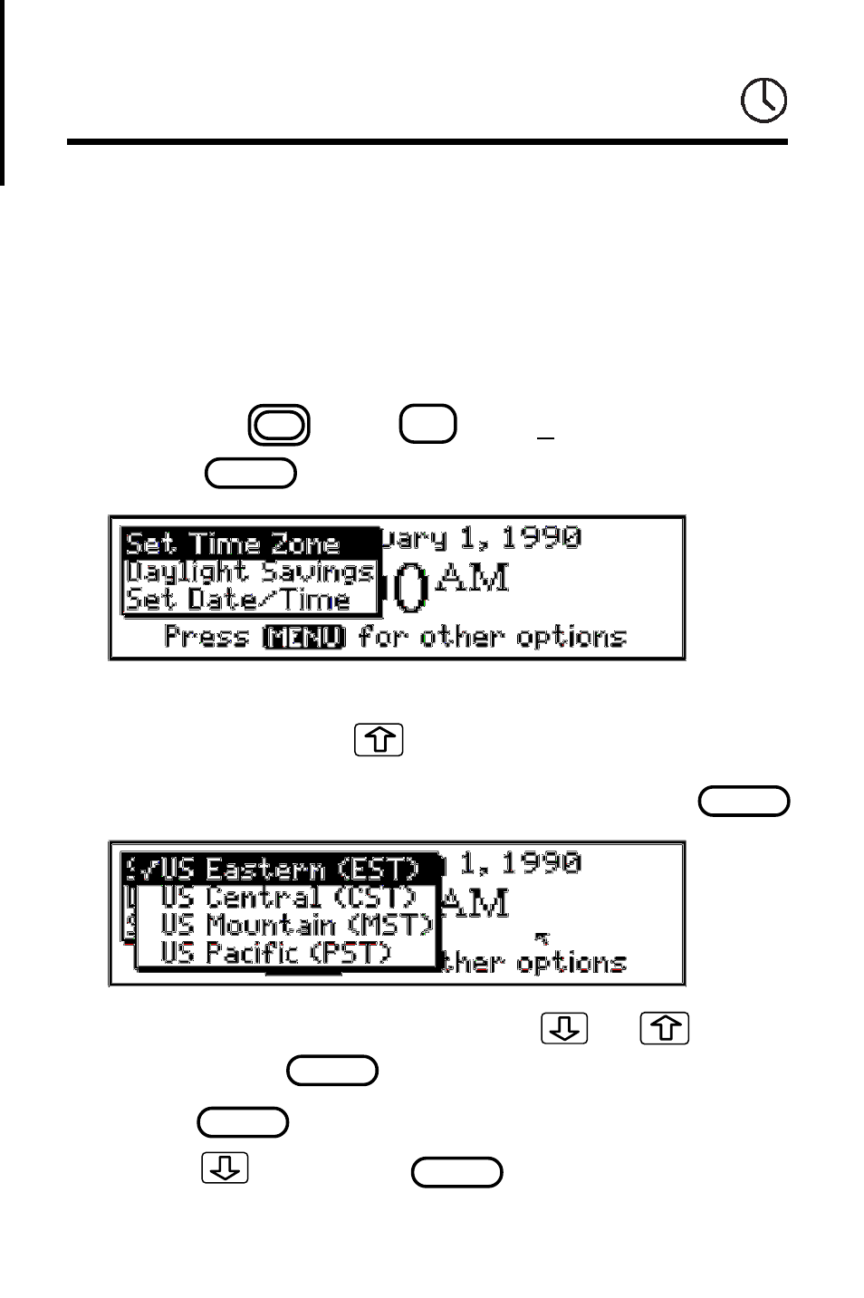 Setting the clock | Franklin IC-107 User Manual | Page 18 / 79