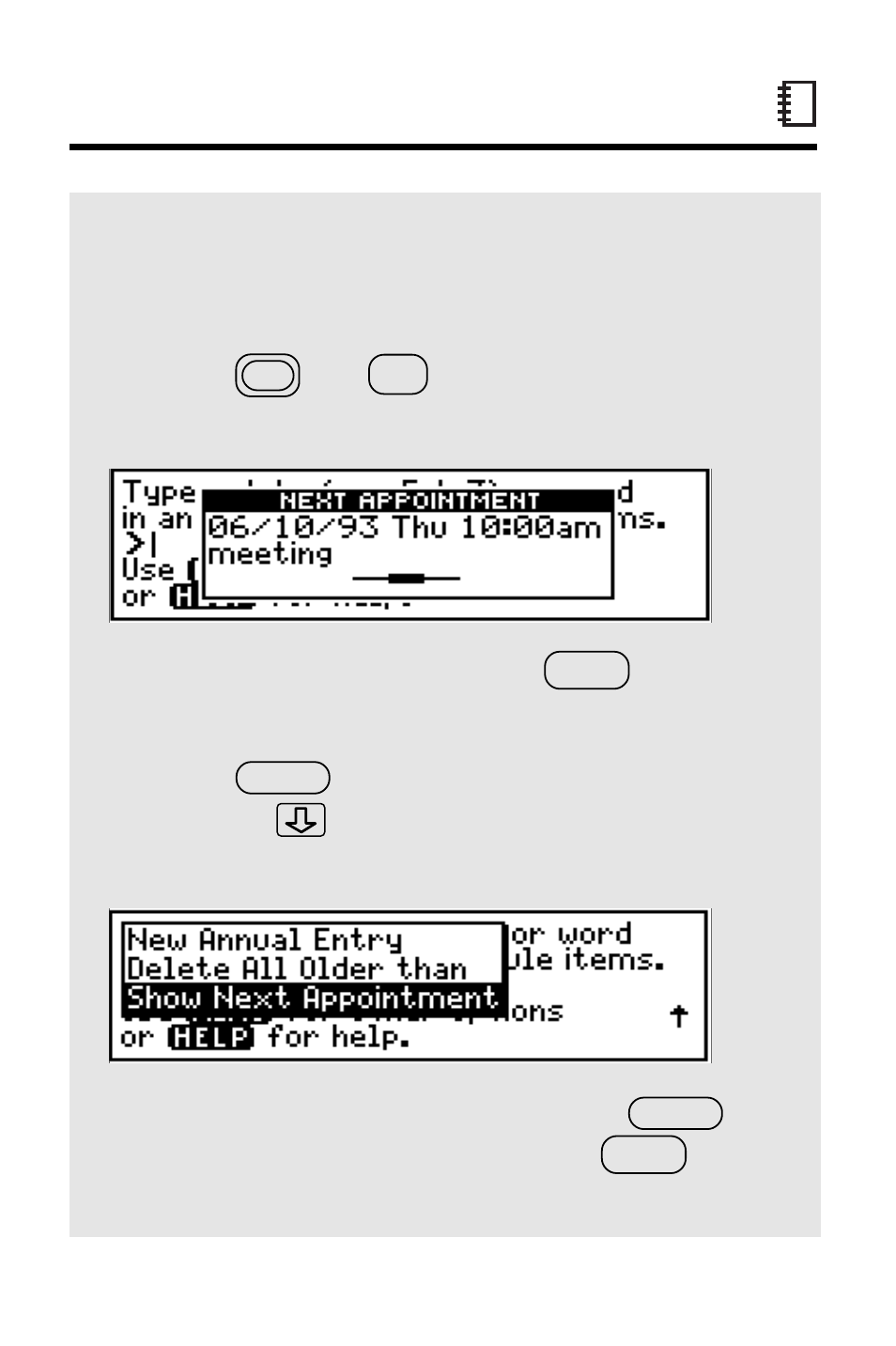 Viewing your next appointment | Franklin IC-107 User Manual | Page 28 / 79