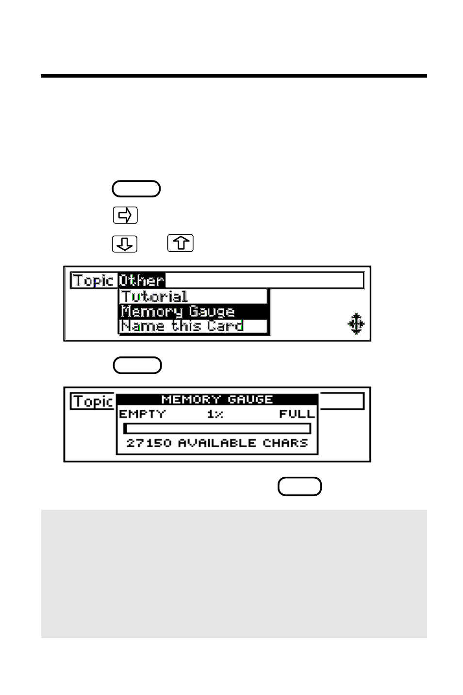 Gauging memory | Franklin IC-107 User Manual | Page 61 / 79