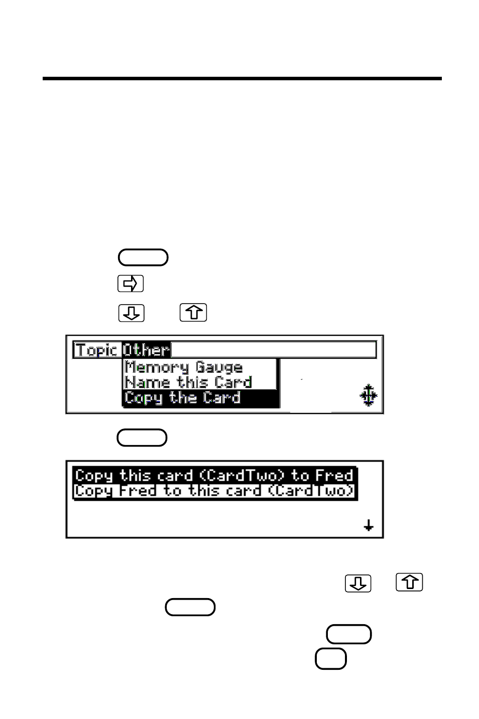 Copying cards | Franklin IC-107 User Manual | Page 63 / 79