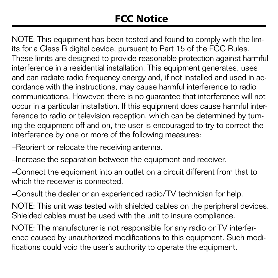 Fcc notice | Franklin BOOKMAN II KJB-1840 User Manual | Page 22 / 25