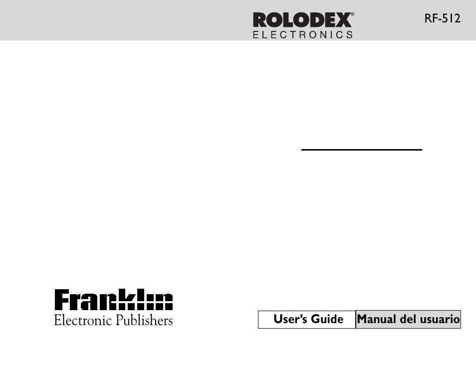Franklin RF-512 User Manual | 52 pages